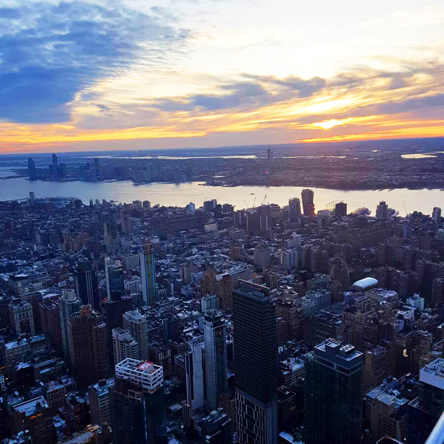Sunset from Empire State Building New York