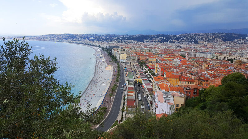 A stunning view to charming city of Nice, taken from Castle Park