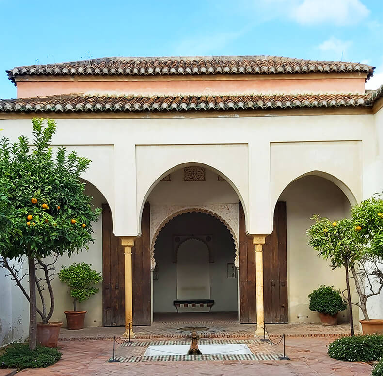 inside of Arabic palace Alcazaba, Malaga