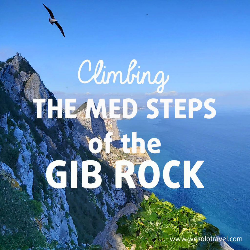 Climbing up the Med Steps of the Gib Rock