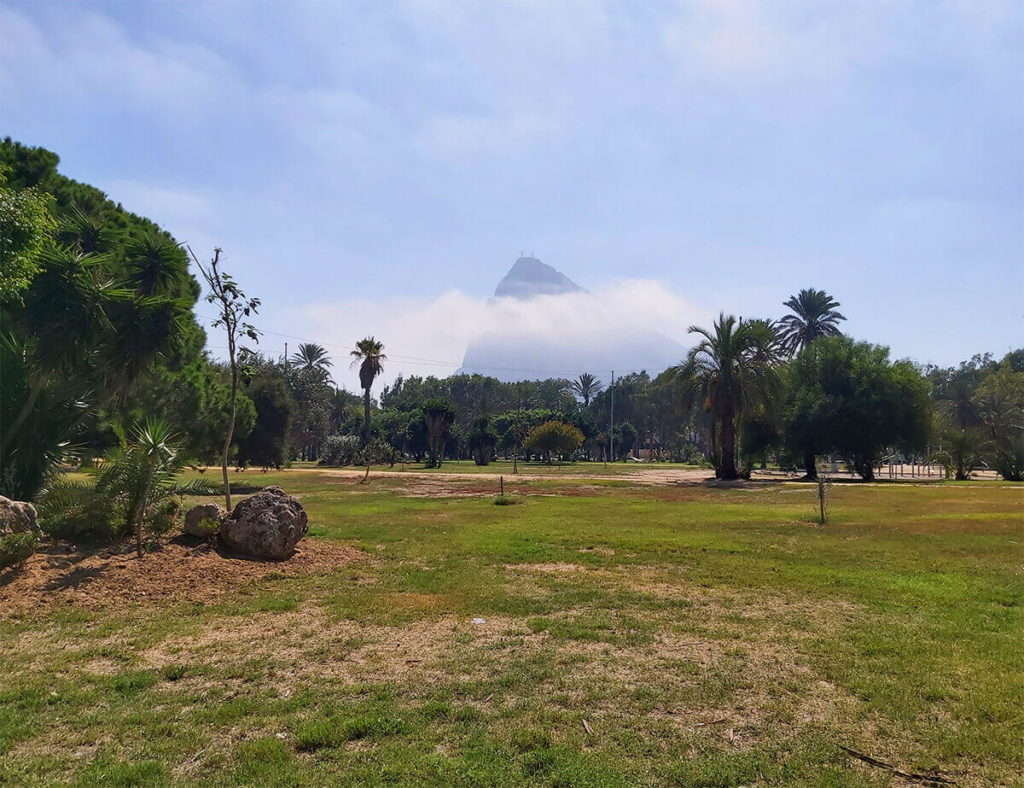 Mysterious and foggy rock of Gibraltar
