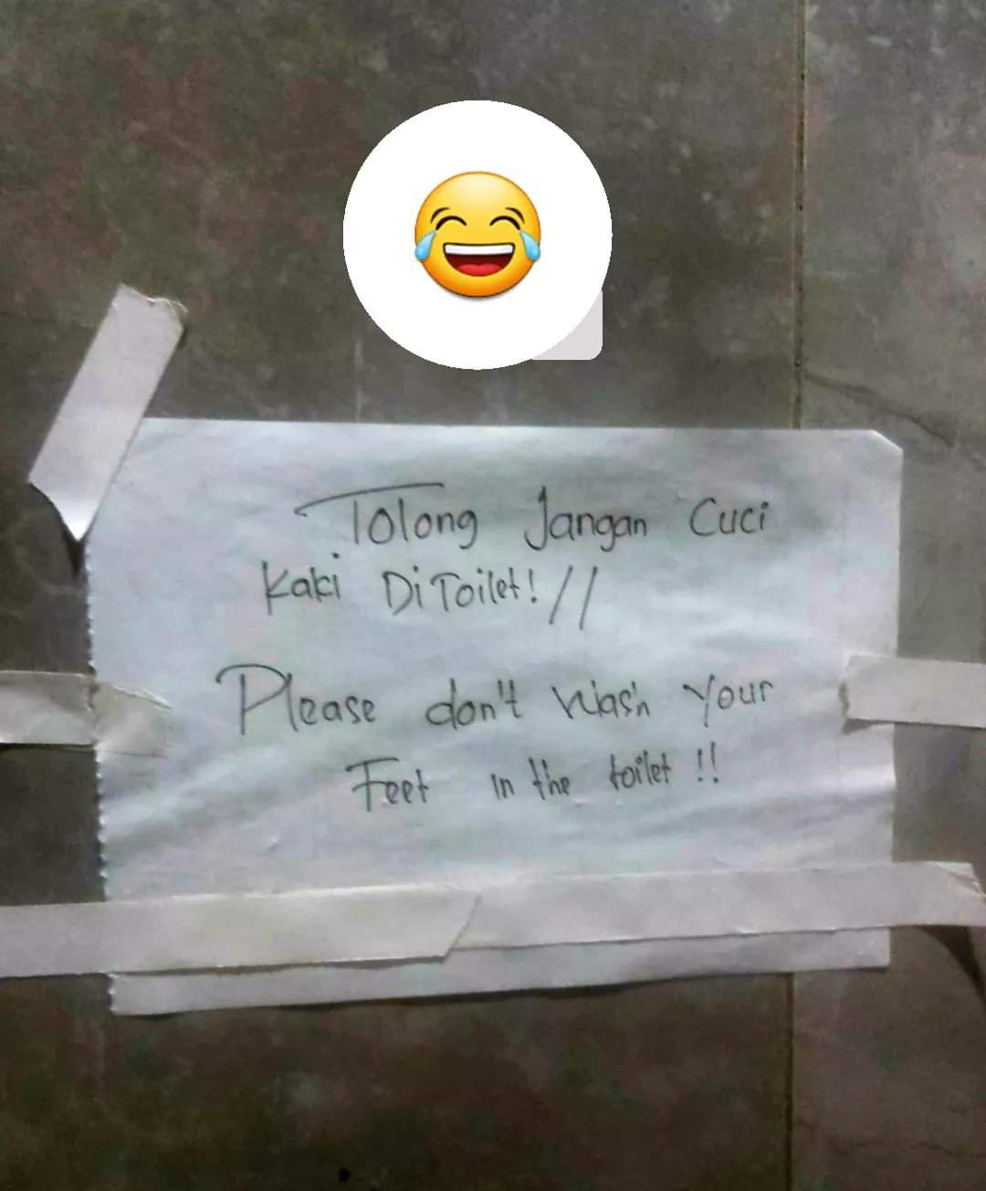 Funny message on the toilet in Bali, Canggu
